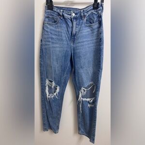 American Eagle Outfitters Ripped Blue Mom Jeans